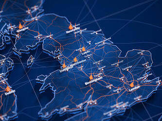 Map of UK with data points